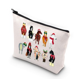 Horse Gift Horse Motif Gift Farm Animal Zipper Pouch Makeup Bag Gift for Horse Lover (Horse Bag CA)