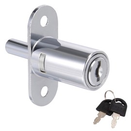 Recogwood 32mm Cylinder Length Push Plunger Lock, 19mm Cylinder Diameter Zinc Alloy Cylinder Cabinet Lock with Keys for Drawer Desk Wardrobe Cabinet, Keyed Different