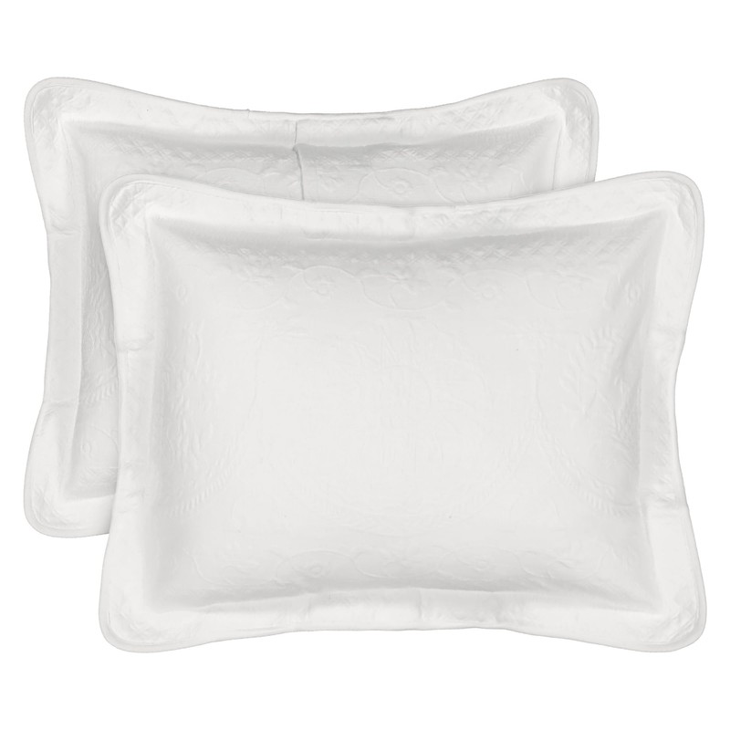 Historic Charleston King Charles Matelasse 13990020X026WHI Standard Sham, White