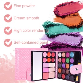 PhantomSky 32 Colours Eyeshadow Palette Makeup Kit with Lip Gloss Concealer and Blush #4 - Perfect for Professional and Daily Use
