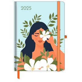 GreenLine Diary Happy Vibes 2025 - Book Calendar - Pocket Calendar - 16 x 22 cm