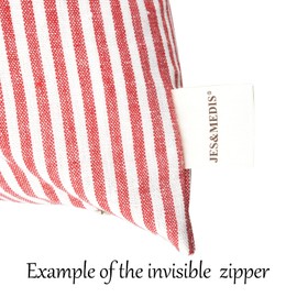 JES&MEDIS Modern Cotton Stripe Throw Pillow Cover for Bed Office Car Kids Room Home Decor Pillowcase (Pink and White, 2 Pieces, 12" x 20")