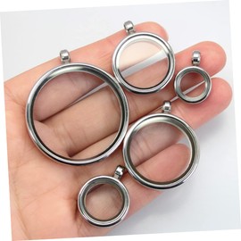 NUOBESTY Floating Locket Necklace Pendant Round Necklace Photo Frames Floating Necklace Round Necklace Photo Holders Locket Necklace Transparent Locket Pendant Neck Pendants