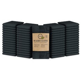 Softolle 100% Cotton Ring Spun Wash Cloths – Bulk Pack of Washcloths – 12x12 Inches – Wash Cloth for Face, Highly Absorbent, Soft and Face Towels (Grey, 60 Pack)