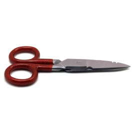 Premium Instruments 3 Pcs Multi-Purpose Electrician Red Scissors 5.25" Cutting Stripping Wires