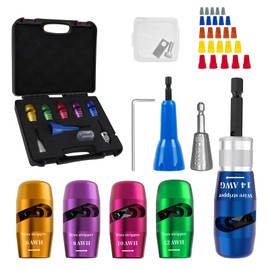 MOHSILY Wire Stripper for Drill, Wire Twister Tool for Electricians 6/8/10/12/14 AWG Wire Stripping and Twisting Kit, 25 PCS Wire Nuts, Electric Drill Wire Stripper for Quick & Efficient Use