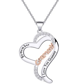 BEKECH Mother’s Day Gift Grandma Necklace Remember I Love You Granny/Grandma/Mimi/Nana/Nonna Infinity Love Heart Necklace(grammy)