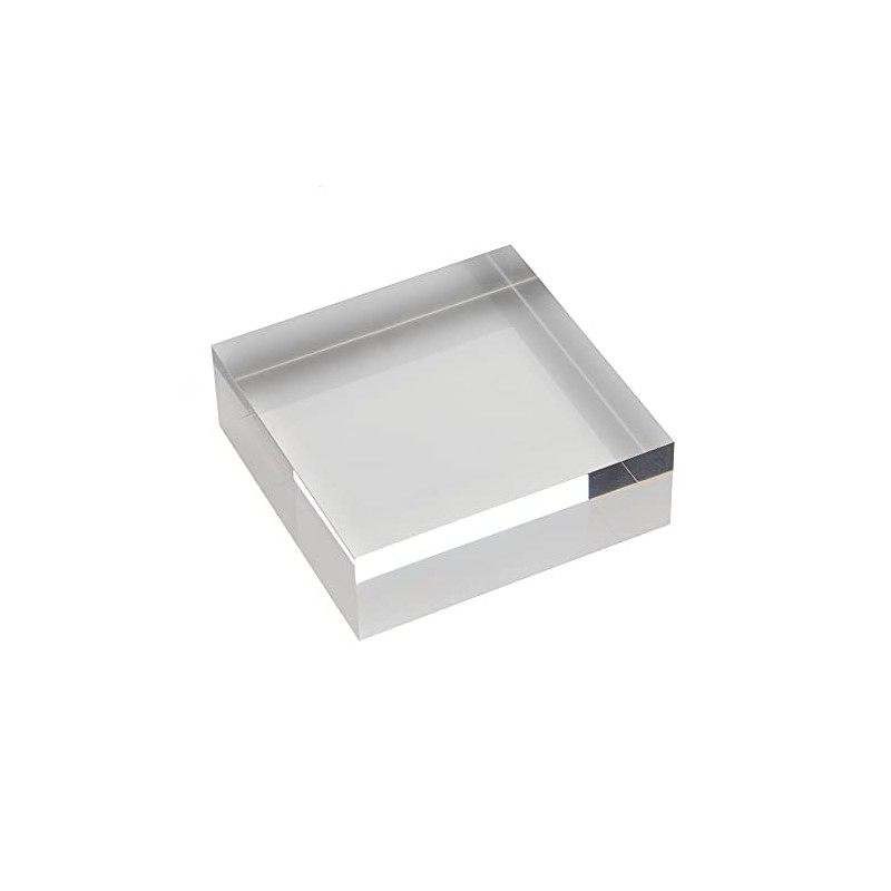 Square Acrylic Block 50 x 50 x 20 mm Transparent,