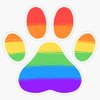 Rainbow Striped Paw Print Sticker Outdoor Rated Vinyl Sticker Decal