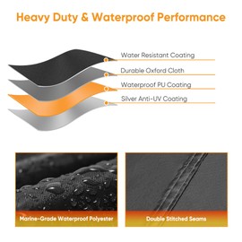 NEVERLAND Trailerable Waterproof Boat Cover - Water Resistant Trailerable Boat Cover Fits V Shape/V-Hull and Tri-Hull Runabouts, Pro-STYL, Bass Boats (Boat Length 10-12ft, Beam Width up to 68",Black)