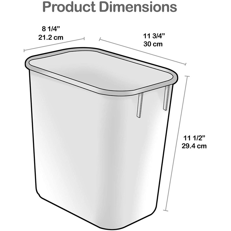 Acrimet Wastebasket, Deskside Bin, 3.25 Gallon/13 Quart/ 12 Liter (Plastic)