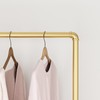 FONECHIN Industrial Gold Clothing Racks on Wheels, Boutique Display Gold