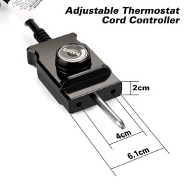 WADEO Adjustable Thermostat Probe Control Cord for Masterbuilt Smokers Cord Replacement.(15A Max, 110V)
