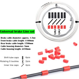 CTRICALVER Bicycle Brake Cable & Housing, Mountain Bike Brake Cables Set, Universal Bike Brake Cables for MTB/Road Bike (White)