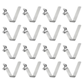 sourcing map 16pcs Single Button Kayak Paddle Snap Spring Clip 9x12x60mm 65Mn Spring Steel V-Shaped Hollow Lift Telescopic Locking Tube Pole Clips for Tent Umbrella Camping