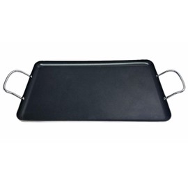 Aluminum Double Burner Non-Stick Griddle 19"x11-1/2", Compatible W/All Cooktops