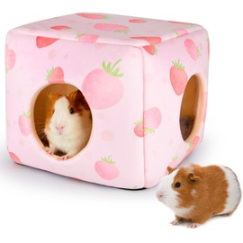 Hedgeink Guinea Pig Hideout Rabbit Bed Cubic Guinea Pig House Accessories Machine Washable Rabbit House Hideaway Hamster Bed for Bunny Chinchilla Ferret Small Pets