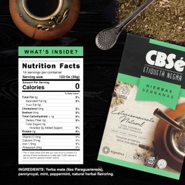 CBSé Black Label Yerba Mate with Herbs – 1.1Lbs | Argentine Loose Leaf Tea with Mint, Peppermint, & Poleo | Herbal Infusion for Energy & Focus