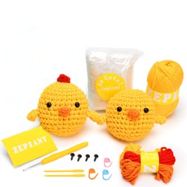 Crochet Kit for Beginners - 2Pcs Little Bears, Beginner Crochet Knitting Kit Kits for Beginners Adults, Step-by-Step Video Tutorials, Crochet Starter Kit for Beginner