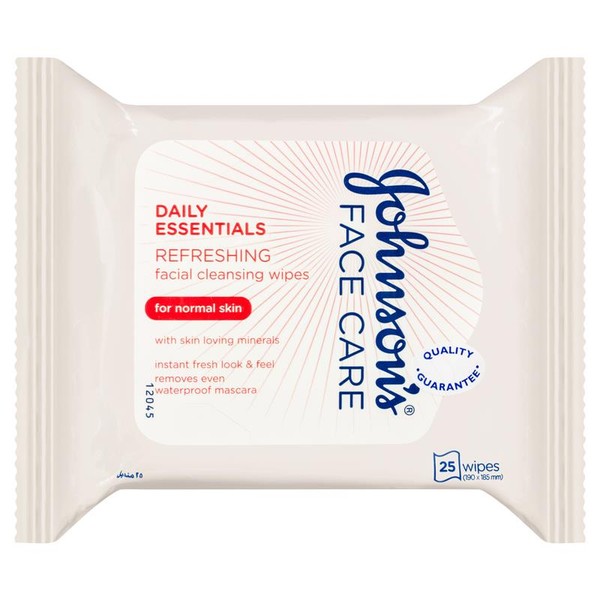 Johnson's Face Care Refreshing Facial Cleansing Wipes For Normal Skin 25 Pack