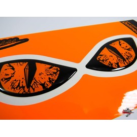 BIKE-label Sticker 3D Evil Eyes Car Motorcycle Helmet Neon Orange 910063-VA