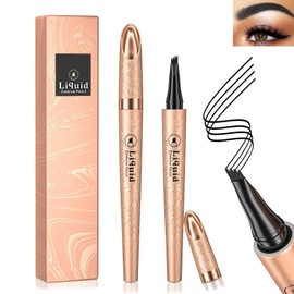 HOUSN Eyebrow Pencil, Liquid Eyebrow Pencil, Four-Point Pen Head, Waterproof and Anti-Sweat, Create Natural-Looking Eyebrows (04#Black)