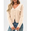 Saodimallsu Womens Button V Neck Cardigans Long Sleeve Knit Trendy