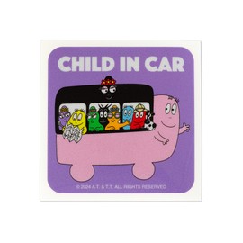 Barbapapa Car Sticker Reflective Type (CHILDINCAR Purple)