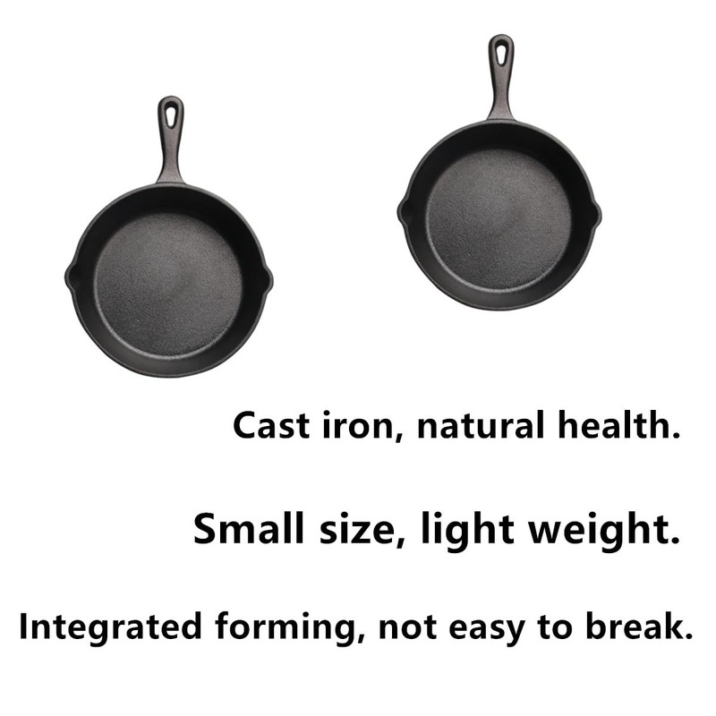 AISIBO 4 Inch Small Cast Iron Skillet, Pre Seasoned Mini