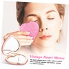 PACKOVE Heart Shape Folding Makeup Mirror Double-Sided Compact Mirror for