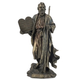 9.75 Inch Moses Holding The 10 Commandments Cold Cast Bronze Figurine