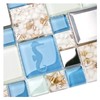 Blujellyfish Blue Sea Glass Tile Backsplash Beach Style Mosaic Tiles