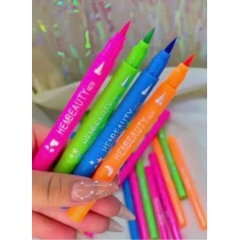 Beauty Set De 6 Delineadores Para Ojos Plumón Punta Fina Con Sellos