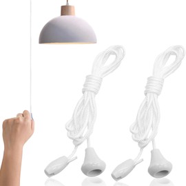 TuseRxln Replacement Pull Cord String Connector, 2pcs Nylon Light Cord Pull for Ceiling Switch Bathroom Bedroom(1.5m)