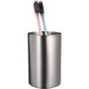 Veemoon Lightweight Stainless Steel Toothbrush Cup, Silver Metal Water Cup