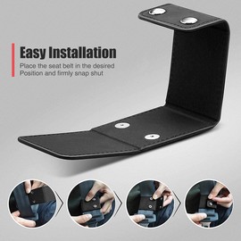 Namvo 2 x Sicherheitsgurtversteller, Universal PU-Leder Auto Sicherheitsgurt Einstellbar Schulter Hals Gurt Positionierer Komfort Verriegelungsclips Fahrzeug Auto Sicherheitsgurt Abdeckungen Schwarz