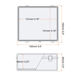 QUARKZMAN Junction Box Electric Housing IP67 Waterproof ABS Plastic with Hinged Lid Mounting Plate Wall Mount Cable Screws 150 mm x 150 mm x 90 mm