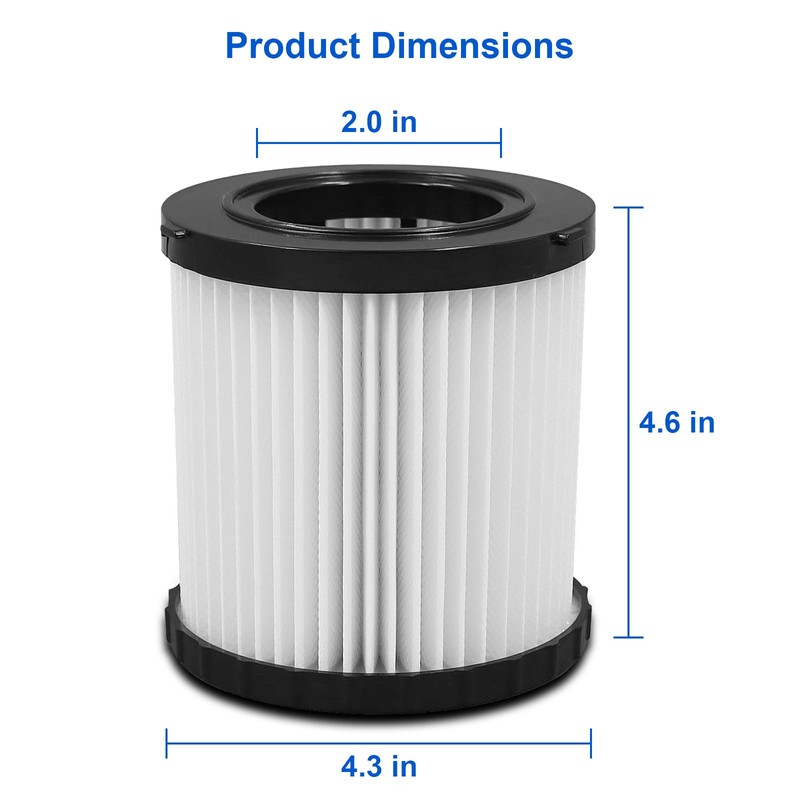 DCV581H Vacuum Filters for Dewalt DCV580H DCV581H DCV5801H 20V Vacuum,