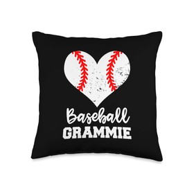Baseball Grammie Funny Baseball Heart Grandma Grammie Throw Pillow