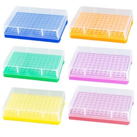 96 Well PCR Tube Rack with Lid ，for PCR Plates and 0.2 ml PCR Tubes, 8 x 12 Array (96 Holes-6Pcs)