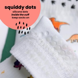 squid socks Polyester Socks | 0-6M, 6-12M, 12-24M, & 2T-3T | Grip Socks that Stay On | As Seen on Shark Tank | Cohen
