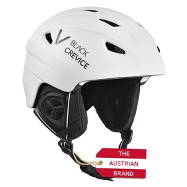 Black Crevice Adult Ski Helmet Stripe, Matt White/Black, L