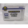 Sunset Medium Weight Disposable Plastic Forks Bulk White Plastic Silverware