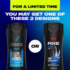 AXE AXE Body Wash Phoenix 12h Refreshing Scent Crushed Mint & Rosemary 4 count Men's Body Wash with 100% Plant-Based Moisturizers 16 oz