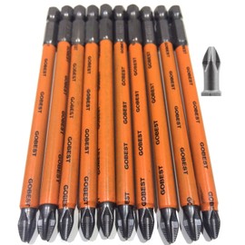 GOBEST GB-0015, PH2 Non Slip Screwdriver Bit Set of 10, 110 mm Long, S2 Steel, Magnetic Tips