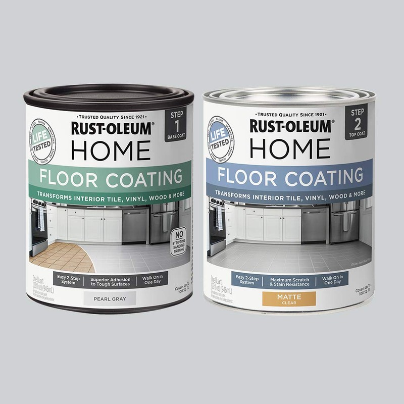 Rust-Oleum 367593 Home Interior Floor Coating Kit, Matte Pearl Gray
