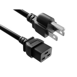 CableLeader 15ft 14 AWG Power Cord NEMA 5-15P to IEC320 C19 Three Horizontals, 15A/125V, Power Line for Servers, high-Power Computers, PDUs, UPS Systems, Black