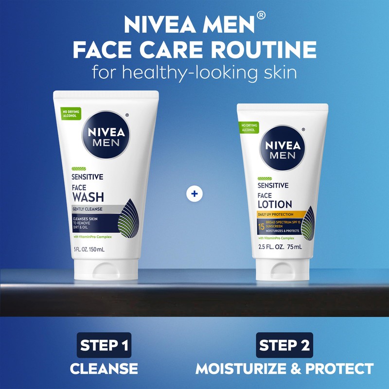 NIVEA MEN Sensitive Face Wash with Vitamin E and Chamomile