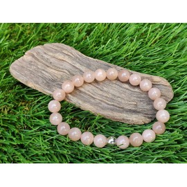 ZILALI Crystal Gemstone Beaded Bracelet, Natural 8mm Stone Bracelet for Women or Men Reiki Chakra Crystal Healing Bracelet for Gift Natural Stone Peach Sunstone