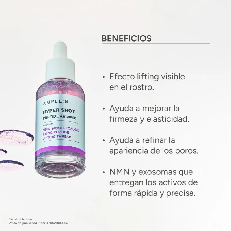 Ample:n Sérum Hyper Shot Reafirmante Con Péptidos 80ml